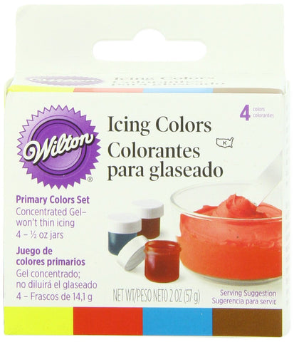 Set de colorantes para glaseado o fondant 4 colores primarios